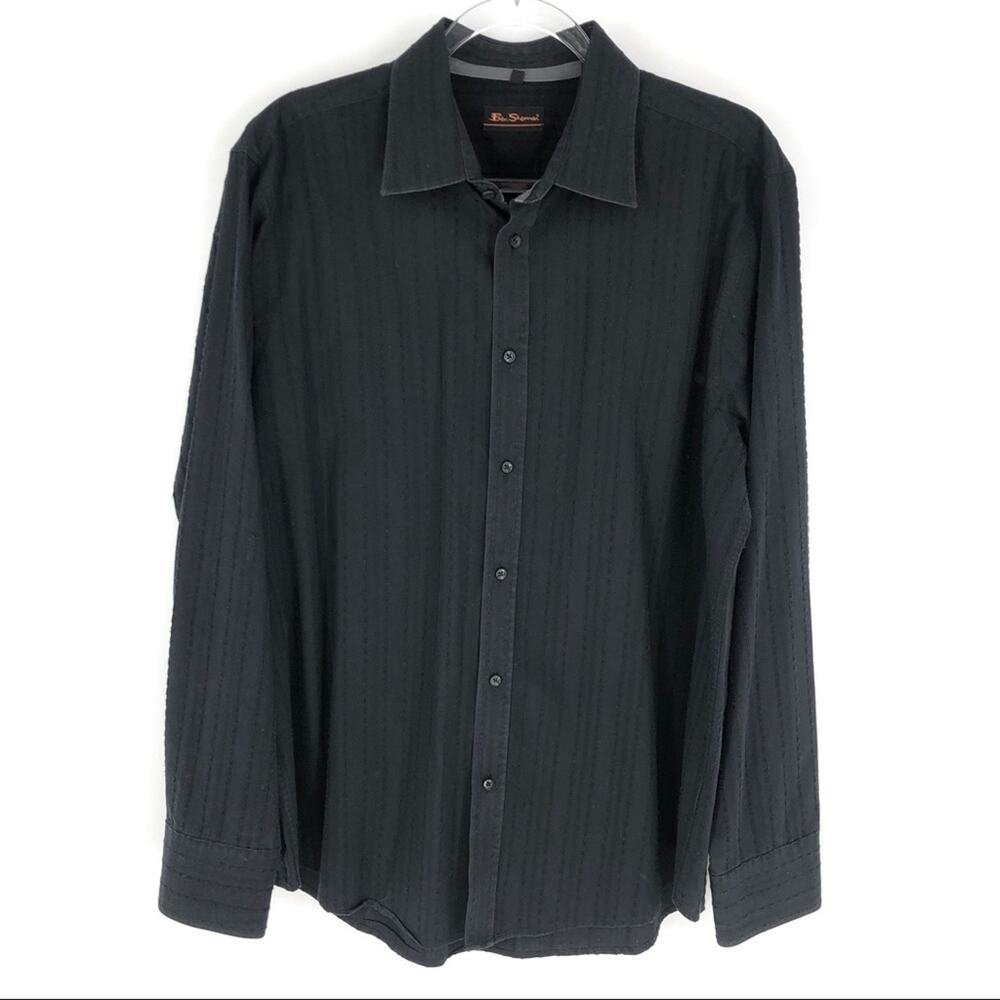 Ben‎ Sherman Embroidered Button Down Black XL